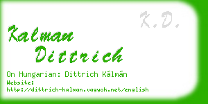 kalman dittrich business card