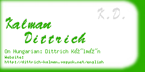 kalman dittrich business card